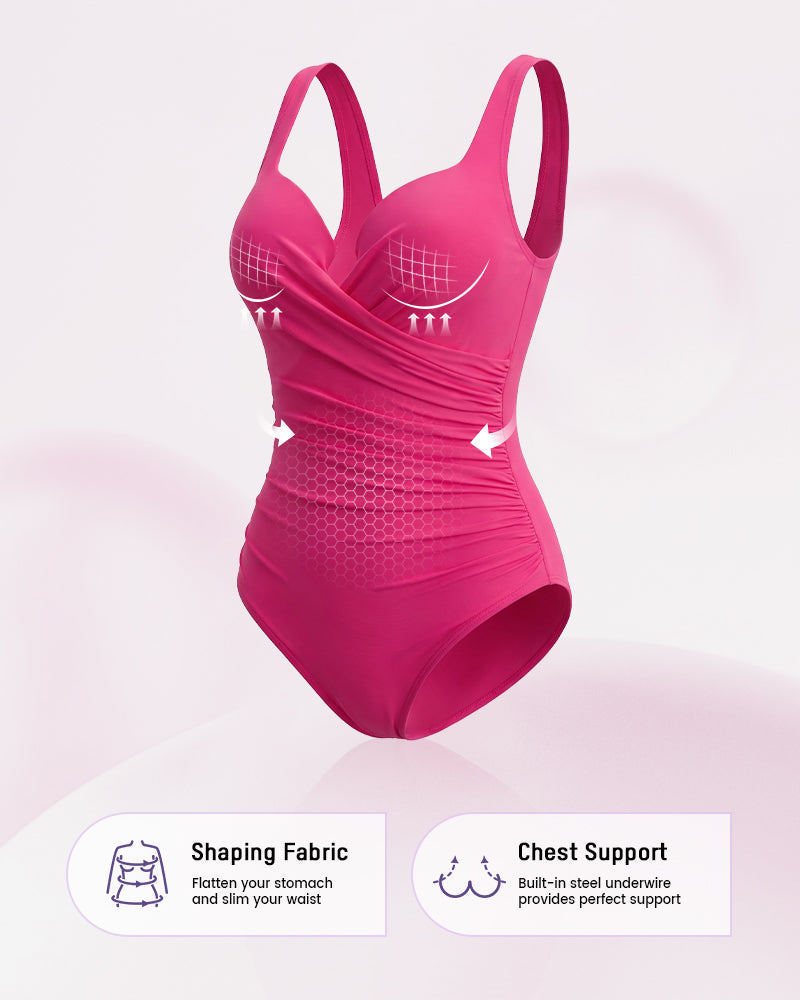 Plunge Underwire Tummy Control One-Piece Swimsuit